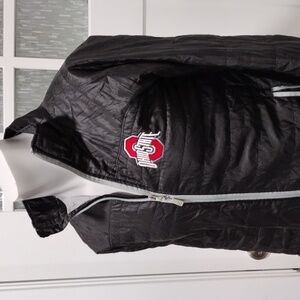 J. America women's black and gray lightweight nylon Ohio State jacket. Medium